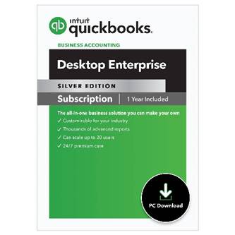 QuickBooks Enterprise Silver 24.0 for up to 30 users with custom roles and permission not found in other desktop versions comes with automatic updates and upgrades, a no monthly fee or minimum merchant account (if eligible), Intuit�s Full-Service Plan which includes QuickBooks Priority Circle free U.S. based technical and product support including online training valued at $3,000 (those who are new to the software find this and the 30 videos useful), Open DataBase Connectivity or ODBC which can be used to import or export data using Excel, onsite backup for up to 100 GB, Advanced Reporting a 95 page Detailed User Guide and additional links to training, optional e-commerce integration, one user license of Field Service Management Software for dispatching and scheduling, and no payroll so you will have to use an outside source but you can order Intuit Online Payroll to record time and prevent buddy punching, and record mileage and export payroll to this version. There is an optional e-Commerce Integration using Webgility for sales channels. If you want to use a Time Tracking program to only track time and export to a third-party system, prevent buddy punching, and track mileage, use this link. One version comes with geofencing. And of course, I service and train your staff in what I sell.
