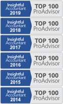 Intuitive Accountant named me one of the top 100 QuickBooks ProAdvisors in 2014 and again in 2015, 2016, 2017, 2018, 2019, 2020, 2021, 2022, and 2023. I declined to enter afterward to give others a chance. The process started with a call for nominations, of which 270 were received, then a scoring based on multiple factors such as current ProAdvisor status, number and quality of Intuit certifications (I have all of them including the difficult to obtain Advanced Certification which fewer than 11% of my peers have), years certified in Intuit products, and number and rating of client reviews, and finally an open vote in which over 2,000 of my peers voted. After all of this was completed, Intuitive Accountant staff compiled the scores and I was one of the 100 who earned this award including three others from Greater Seattle.